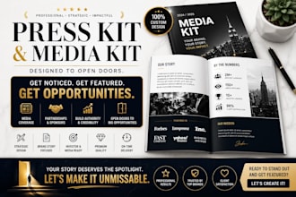 design a clean media kit or press kit for artists and brands