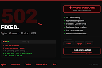 fix python app deployment 502 errors on vps urgently