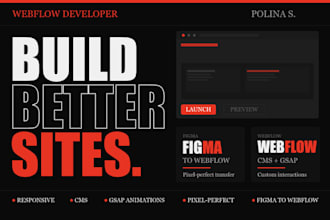 build a custom webflow website with animations and cms