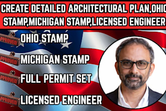 create professional stamps for ca,mi,wa,tx,oh with full permit set
