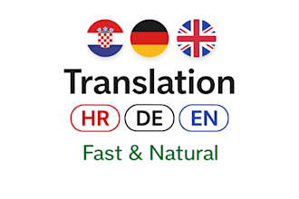 translate croatian german and english texts manually