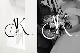 create elegant wedding logo, initials or monogram design