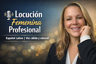 grabaré locución femenina profesional en español latin