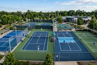make realistic renderings of paddle, tennis pickleball and badminton court