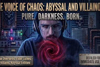 record a deep, dark, chaotic villain voiceover for your trailers, ads or games