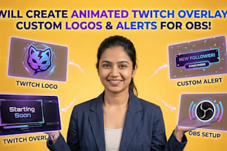 create custom animated twitch overlay logo and stream alerts for obs