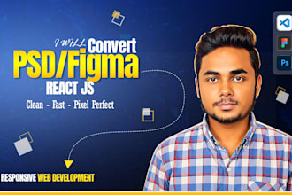 convert figma, PSD, xd to pixel perfect react js frontend with clean code