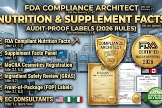 create fda compliant nutrition facts label and supplement facts panel