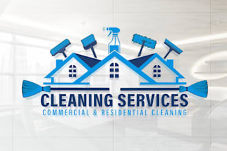 design modern and clean logo for house, janitorial and commercial cleaning