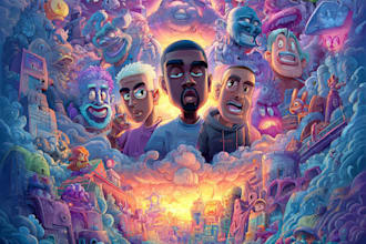 draw a cartoon album cover art for you