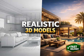 create sketchup 3d models for interior and exterior design