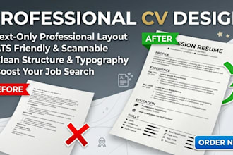 design a professional and modern CV or resume