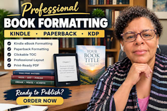 book formatting, paperback formatting, ebook formatting and KDP formatting