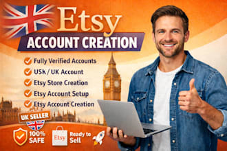 create a fully verified etsy seller account for any country with bank setup