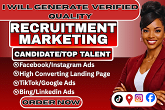 run recruitment leads, candidate, top talent facebook ads recruitment google ads