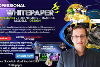 write and design blockchain, nft and crypto white paper ico, tokenomics