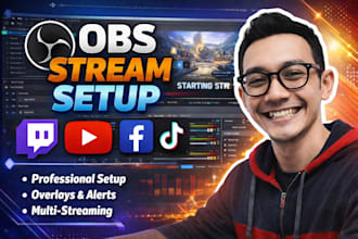 set up your obs stream, overlays, alerts, and multistream setup