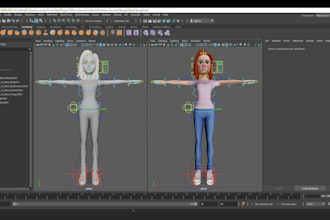 fix 3d model rig, retopology, uv mapping texture weight paint skinning mesh rig