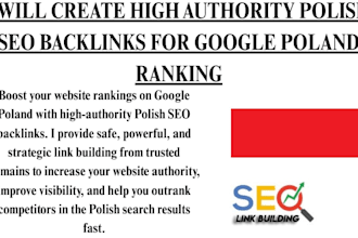 create high authority polish SEO backlinks for google poland ranking