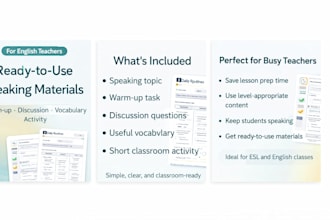 create ready to use speaking materials for teachers