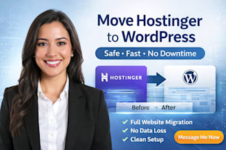 migrate transfer hostinger website to wordpress safely fast without down time
