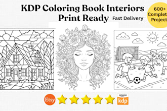 create print ready KDP coloring book interior pages