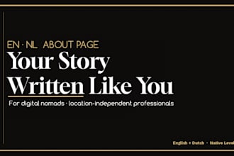 write an about page in english and dutch for your location independent business