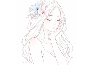 design feminine one line art, minimalist line art, vector line art illustration