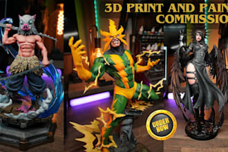 3d print and hand paint custom miniature 3d tabletop anime figure resin printing