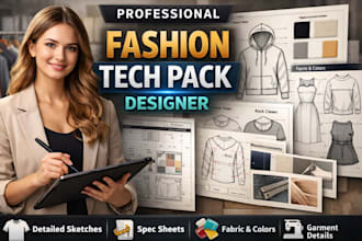 create fashion tech pack and clothing tech pack designs