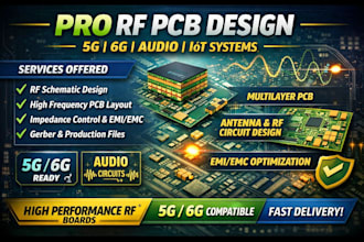 do rf radio audio pcb circuit board design, rf pcb schematic layout design 5g 6g