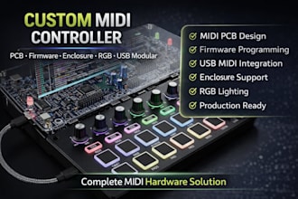 design custom midi controller pcb firmware programming enclosure rgb usb modular