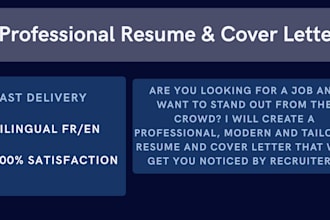 write a professional resume and cover letter