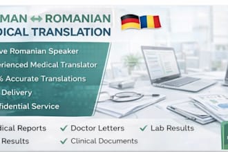 translate medical documents german to romanian and romanian to german