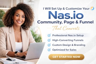 set up and customize your nasio community, page and high converting funnel