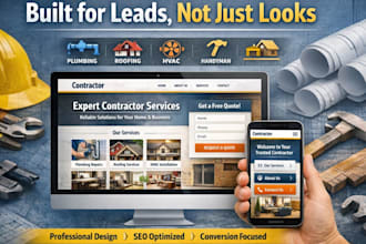 design contractor, plumbing, roofing, remodeling hvac handyman website