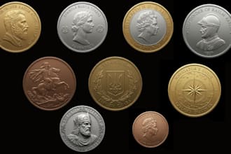 custom bas relief coin, medallion, pendant and challenge coin for 3d print