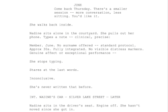 write character driven scripts for film or TV