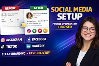create social media page setup manage profile optimize bio seo business brands