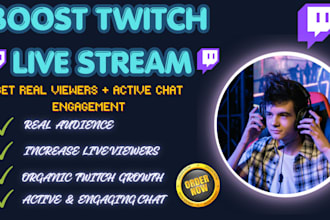 boost your twitch livestream to bring in real audience and active chat