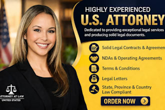 be your contract lawyer for legal agreement, contract, terms and conditions, nda