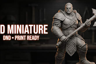create detailed 3d miniature models warhammer  for dnd tabletop and 3d printing