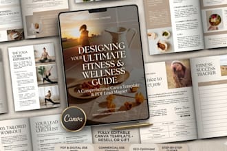 do editable canva fitness ebook canva template pdf lead magnet yoga ebook guide
