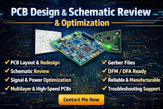 review and redesign your pcb schematic, layout board design, optimized exit pcb