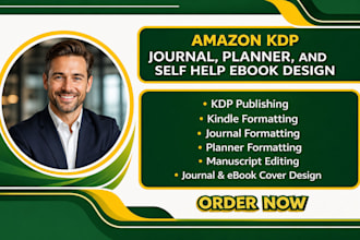 create amazon kdp journal, planner, and self help ebook design