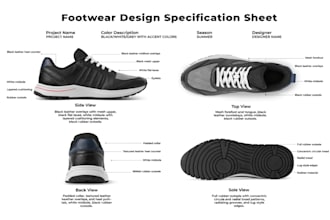 custom footwear design sneakers leather boots shoes with tech pack fashion