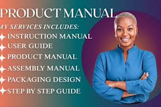 design a professional instruction manual, user guide and assembly instructions