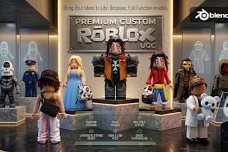 do 3d roblox dynamic head, roblox clothing, roblox ugc bundle and roblox hair