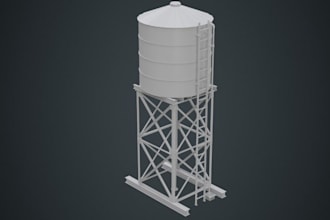 design water tank tower, stanchion, steel structure and structural drawings