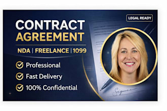 draft 1099 contractor agreement, freelance contract, nda, service agreement